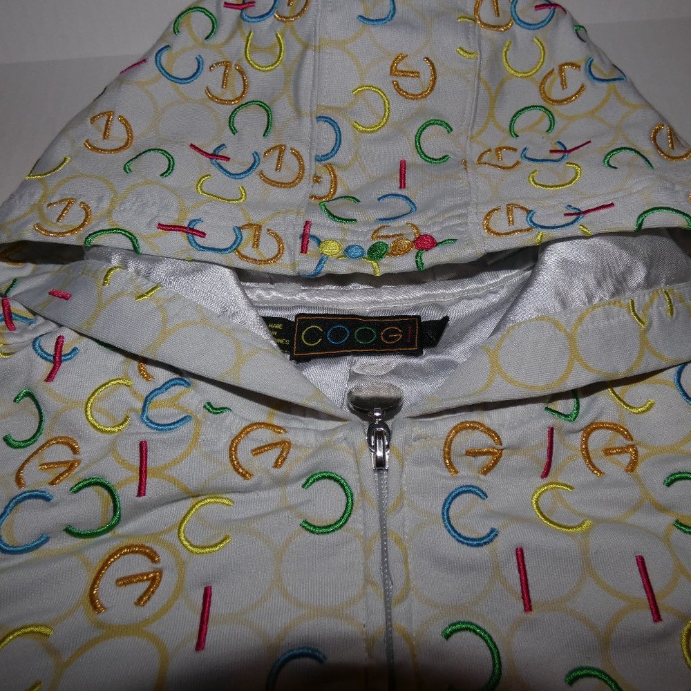 Coogi jacket, Medium, White with bold embroidery